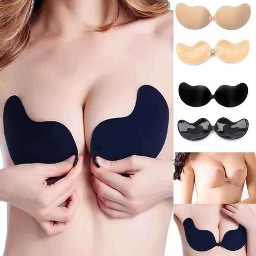 Silicone strapless push bra - silicone, up