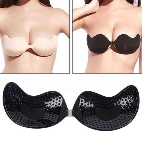 Silicone strapless push bra - strapless, up