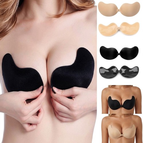 Silicone strapless push bra - strapless, up