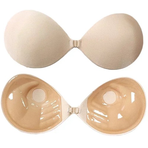 Silicone strapless push bra - strapless, up