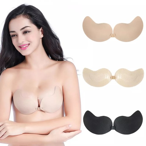Silicone strapless push bra - silicone, up